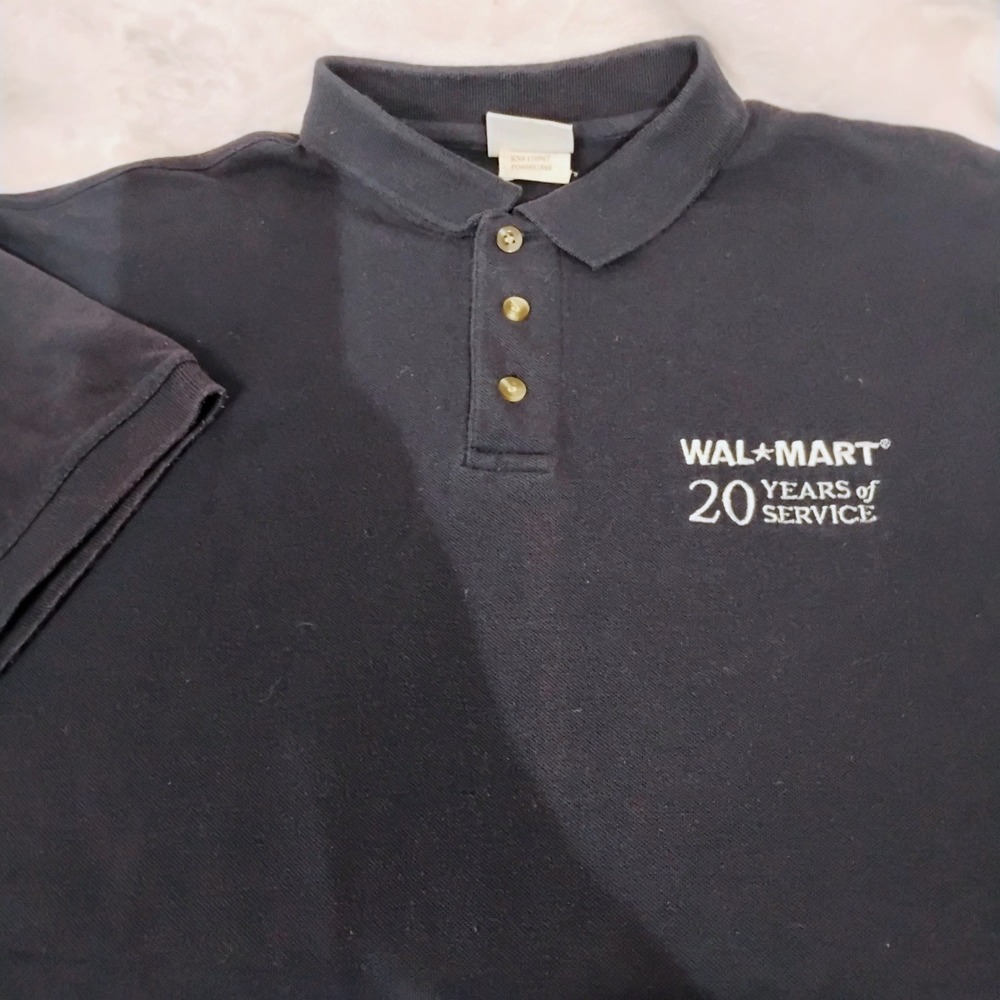 Vtg Walmart 20 Years Of Service Navy Employe Polo Shirt Large HPI Direct